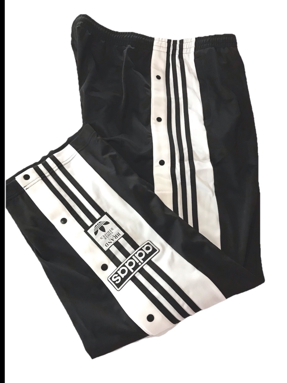 Adidas Women Adibreak Track Pants Black and White Snap-Trim Size 2X - Picture 4 of 8